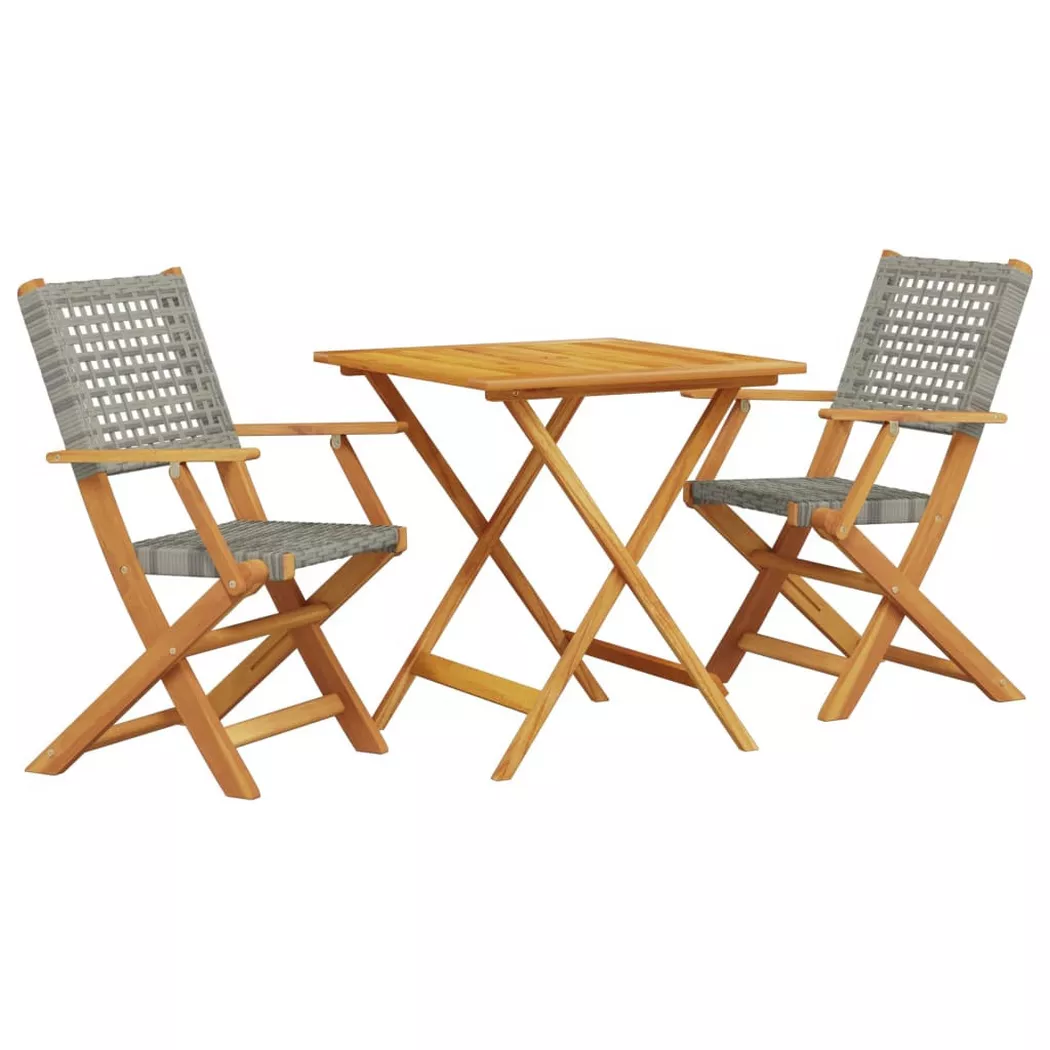 VidaXL - set da bistrò Legno di acacia, One Size, Grigio