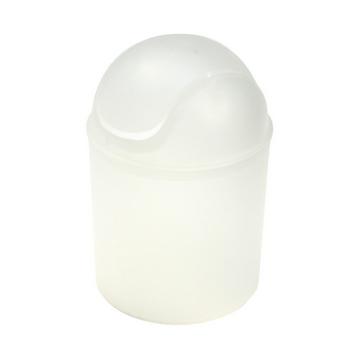 Poubelle cosm. Trend Frosted petit, blanc transparent