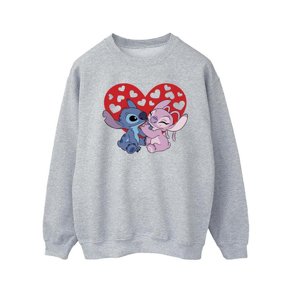 Disney Stitch e Angel Cuore Grafico Felpa  