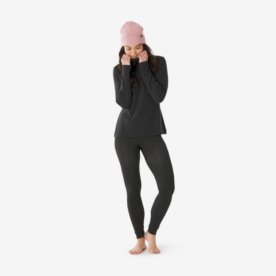 WEDZE  Ski-Thermo-Unterhemd mit Rollkragen aus Merinowolle BL Top 500 Woolneck 