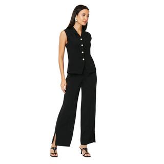 Principles High Waisted Plissierte Straight Leg Hose mit Schlitz  