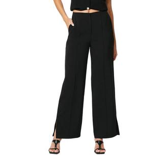 Principles High Waisted Plissierte Straight Leg Hose mit Schlitz  