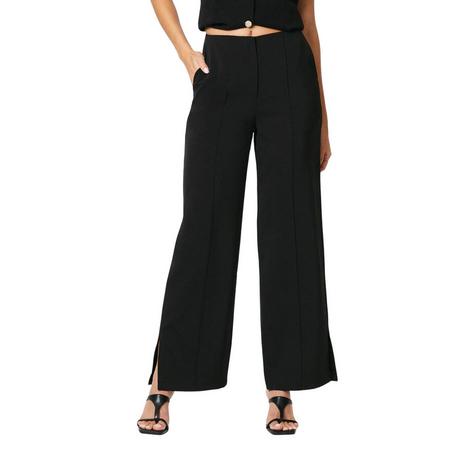Principles High Waisted Plissierte Straight Leg Hose mit Schlitz  