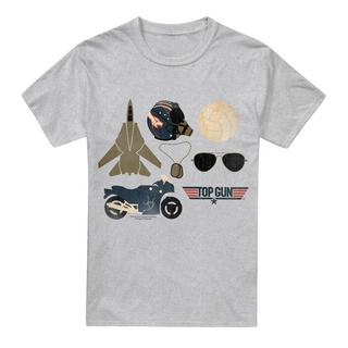 Top Gun Items T-Shirt Stampata Maniche Corte  