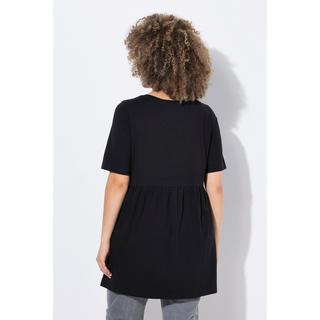 Ulla Popken T-shirt A-Line Col Rond Manches Courtes avec Couture Élastique  