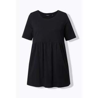Ulla Popken T-shirt A-Line Col Rond Manches Courtes avec Couture Élastique  