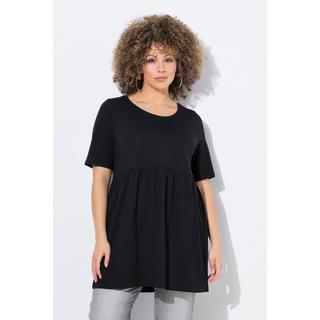Ulla Popken T-shirt A-Line Col Rond Manches Courtes avec Couture Élastique  