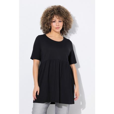 Ulla Popken T-shirt A-Line Col Rond Manches Courtes avec Couture Élastique  
