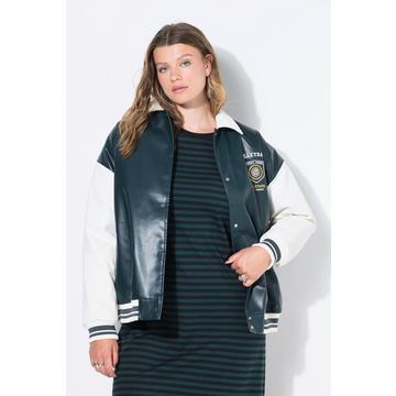 Giacca in stile college con look bicolore e maniche a palloncino