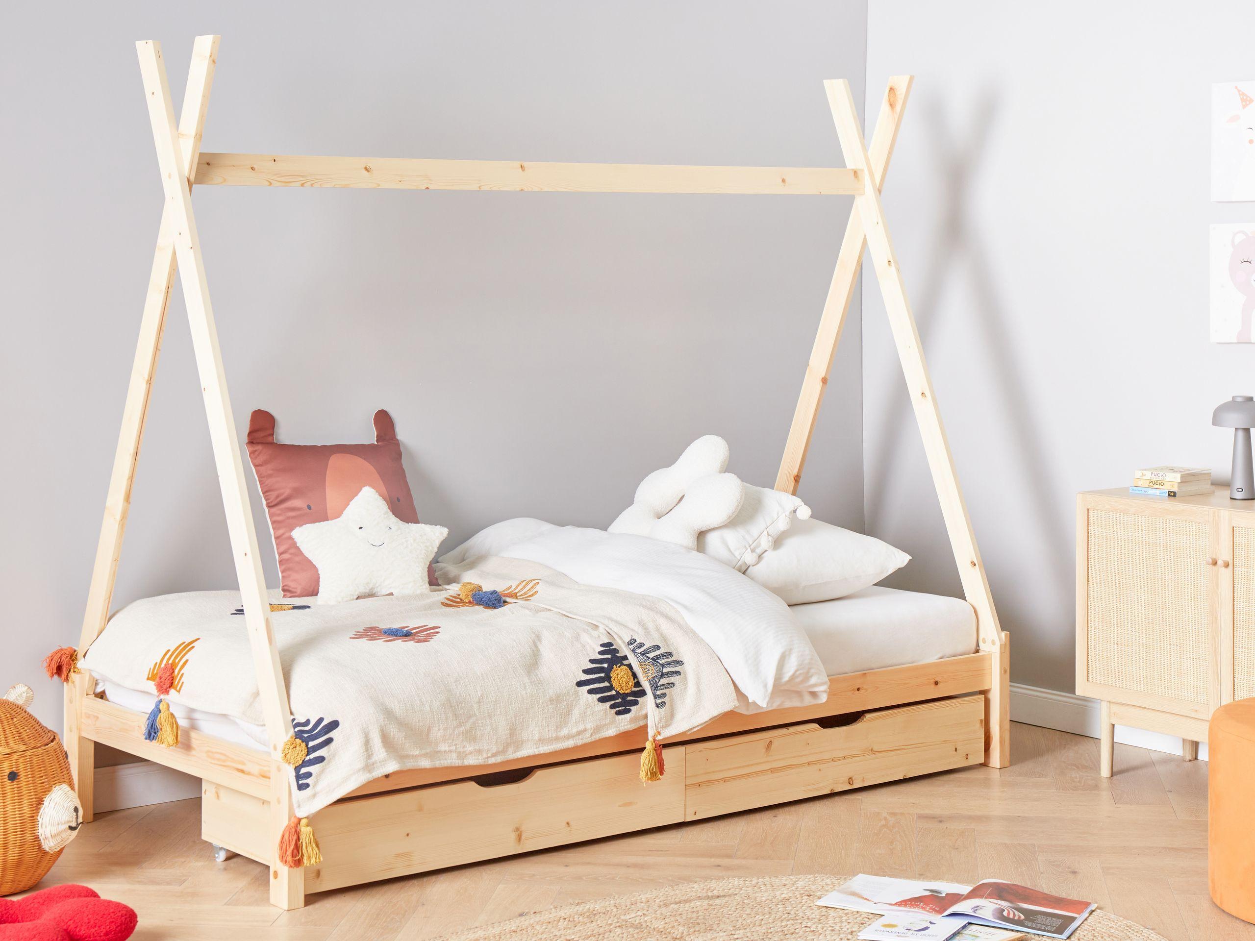 Beliani Lit à tiroirs pour enfants en Bois de pin Moderne DEVAY  