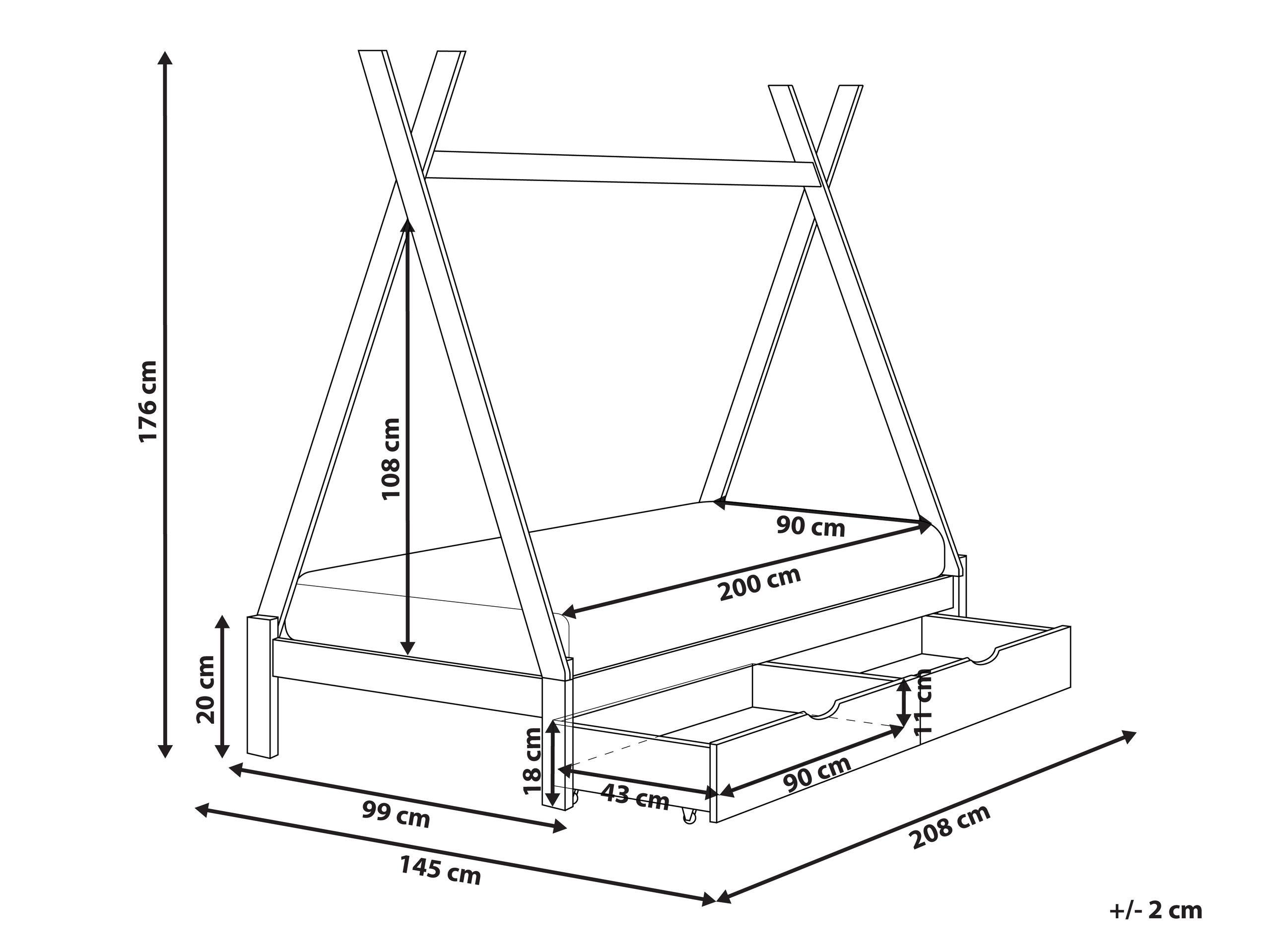 Beliani Lit à tiroirs pour enfants en Bois de pin Moderne DEVAY  