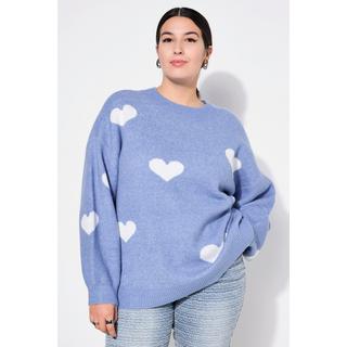 Studio Untold  Pull#, oversized, motifs de cœurs, manches longues ballon 