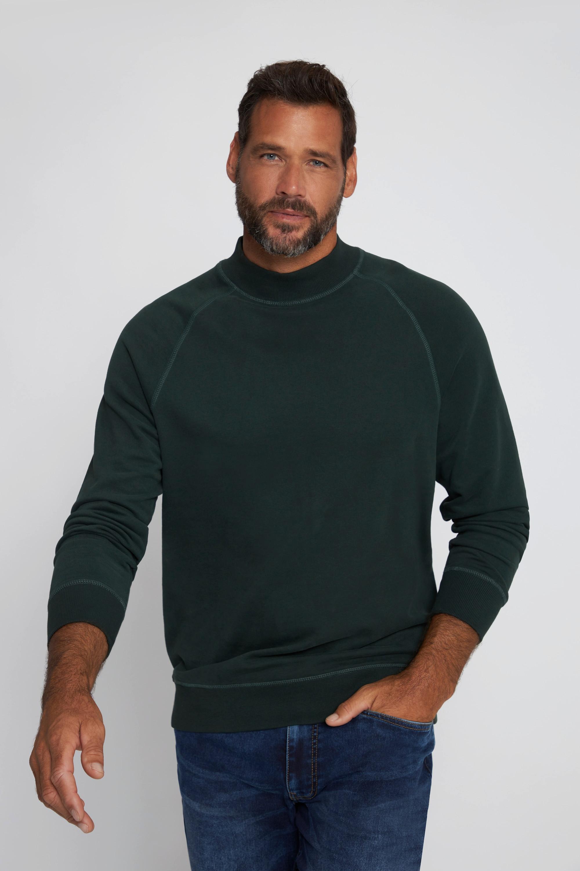 JP1880  Sweat-shirt collection Homewear, col cheminée, manches raglan 