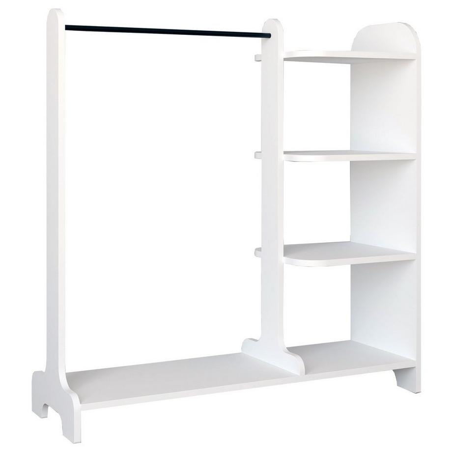 VCM Holz offener Kleiderschrank begehbarer Kleiderregal Schrank Kleiderstange Lempu H. 110 cm  