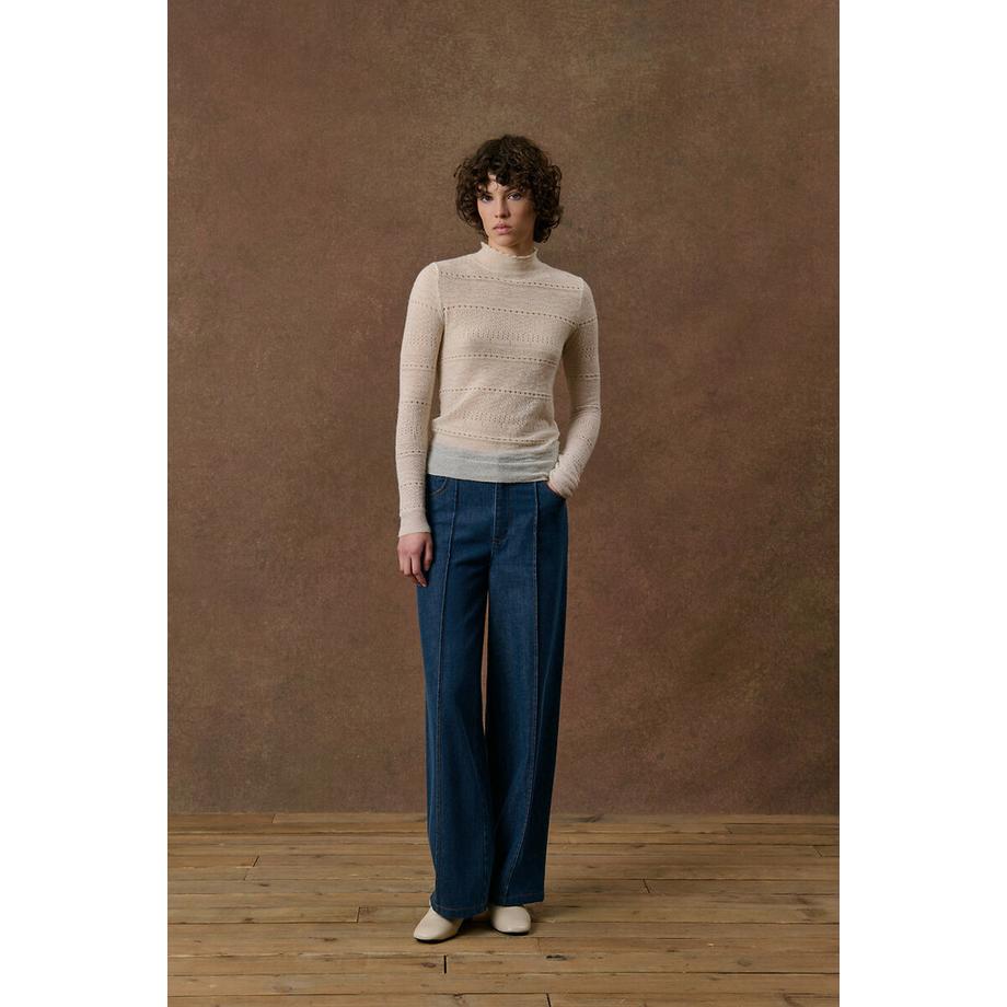 Louise-Misha Stehkragenpullover KARESTA aus Lochstrick  