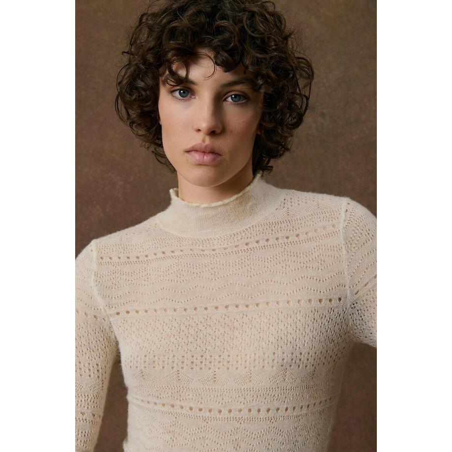 Louise-Misha Stehkragenpullover KARESTA aus Lochstrick  