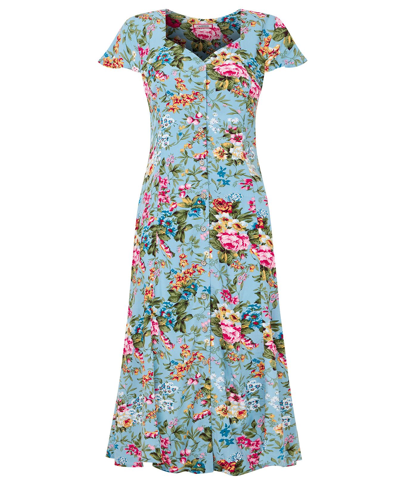 Joe Browns  Robe Longeur Genou Col V Motif Roses 