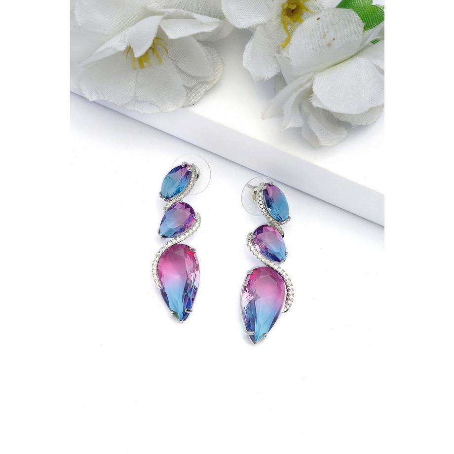 AVANT-GARDE PARIS  Boucles d'oreilles goutte violette étincelantes 