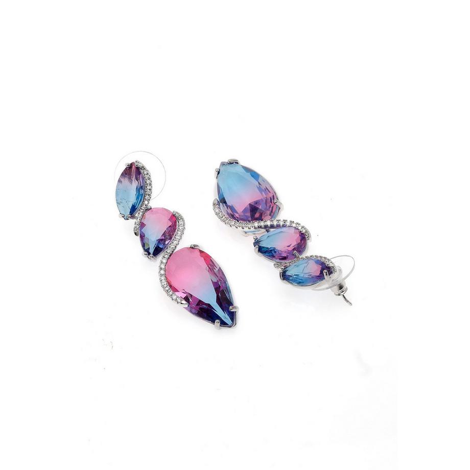 AVANT-GARDE PARIS  Boucles d'oreilles goutte violette étincelantes 