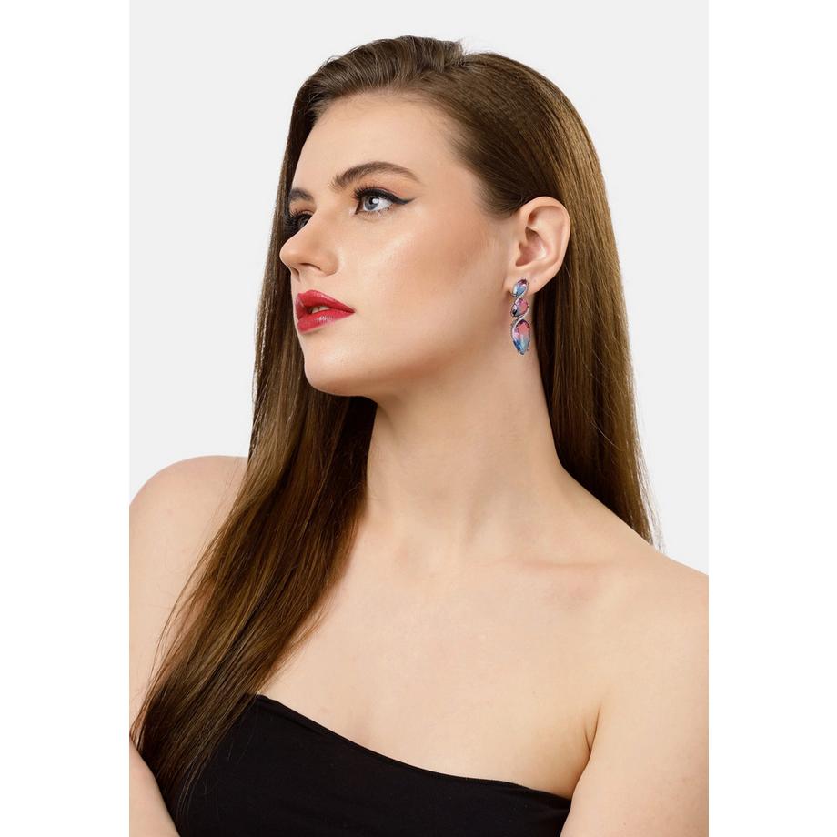 AVANT-GARDE PARIS  Boucles d'oreilles goutte violette étincelantes 