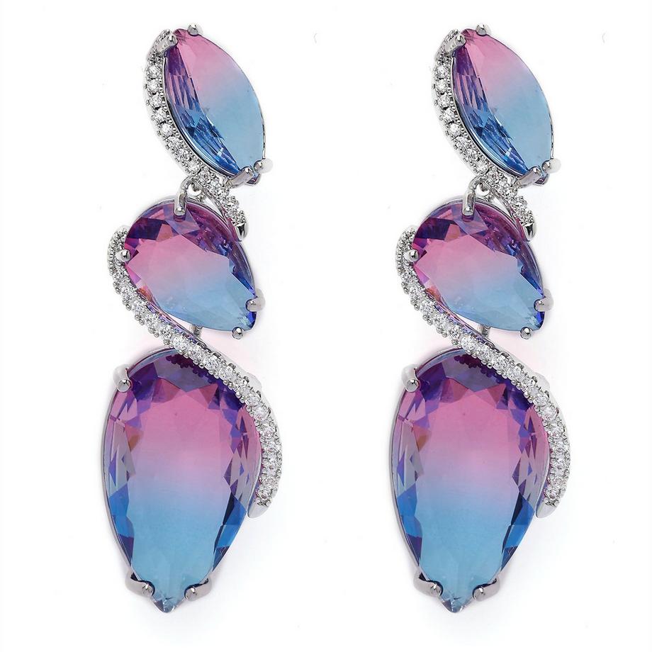 Orecchini a Goccia Viola Lucenti