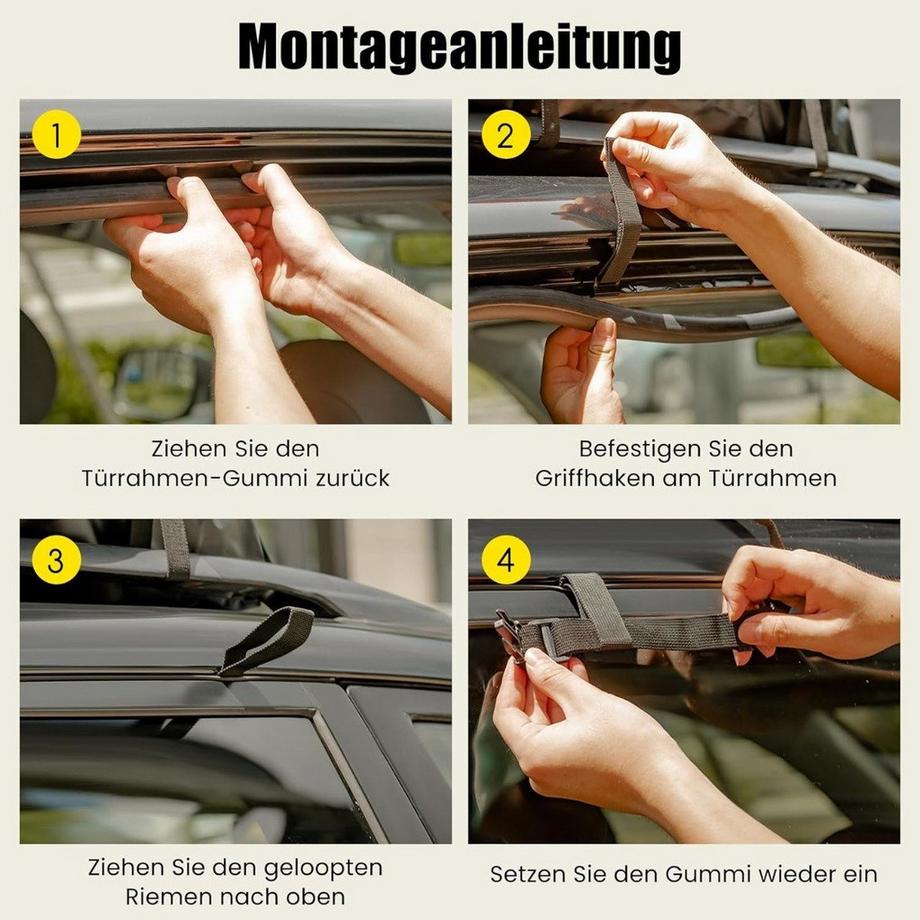 Northio Coffre de toit pour différents types de véhicules avec tapis antidérapant, cadenas à bagages, sangle renforcée, crochet de porte et sac à cordon  