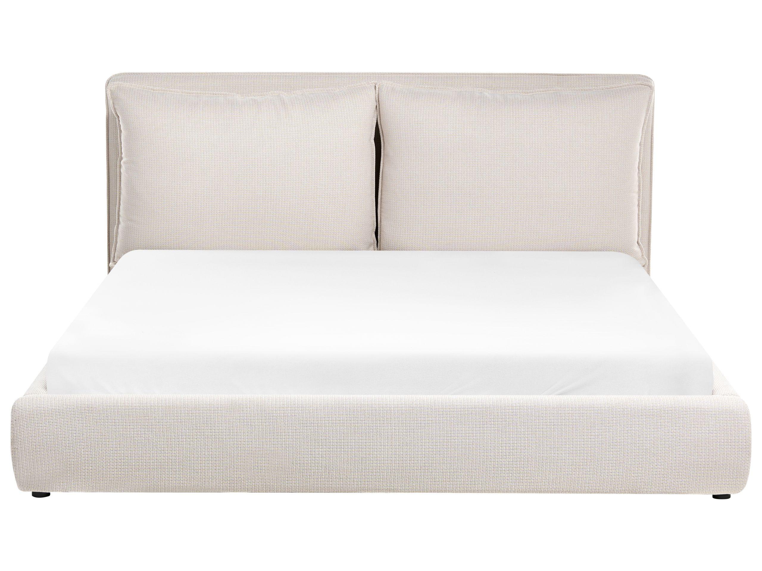 Beliani Lit avec sommier en Tissu Scandinave BAJONNA  