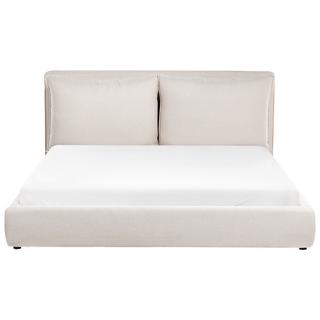 Beliani Lit avec sommier en Tissu Scandinave BAJONNA  