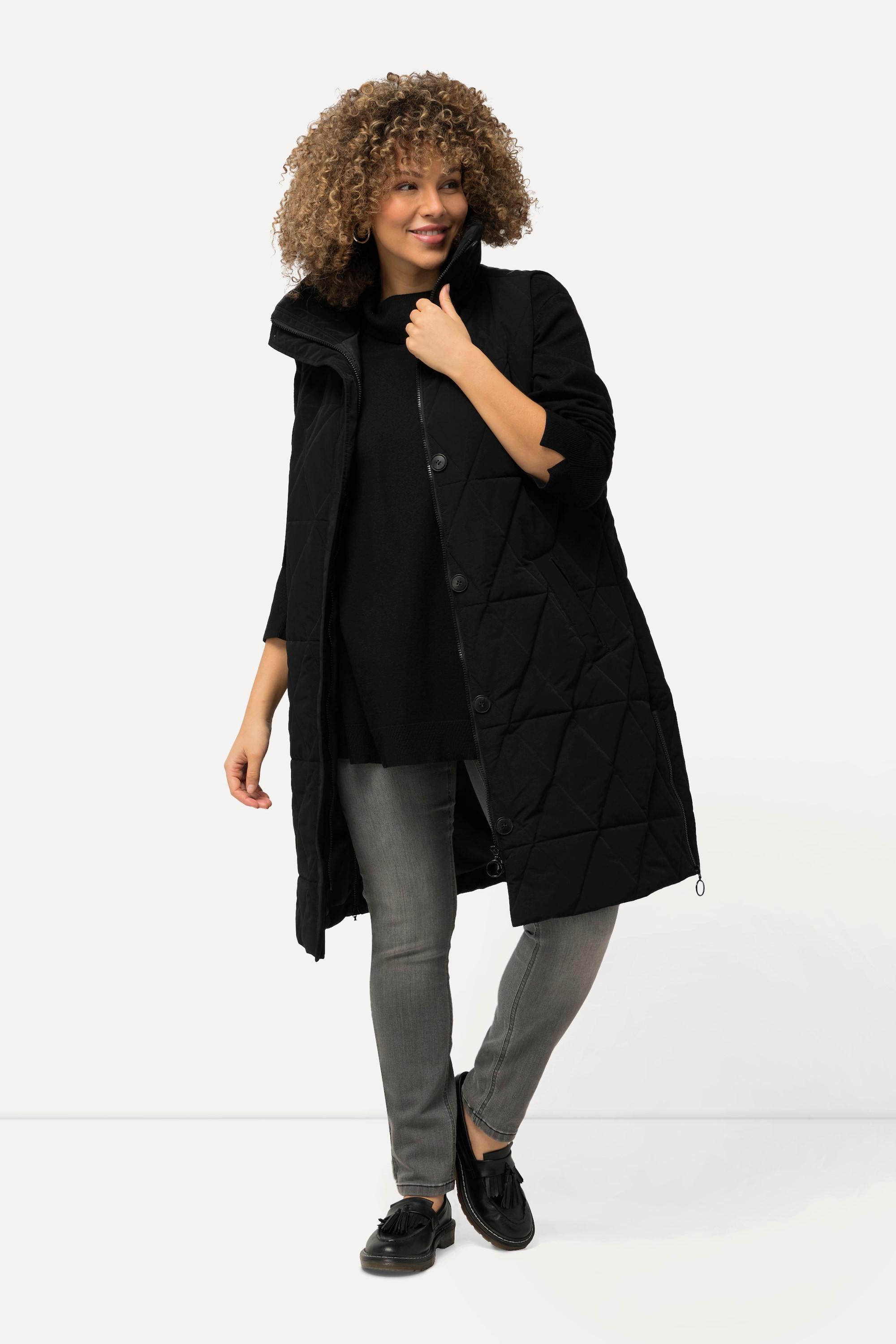 Ulla Popken HYPRAR Funktions Longsteppweste Stehkragen Recycelt  