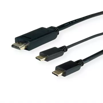 ROLINE 11045952 1 m USB Typ-C HDMI + USB Type-C Schwarz