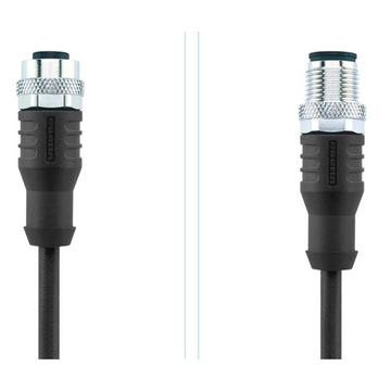 Sensor-/Aktor-Steckverbinder, konfektioniert M12 Stecker, gerade, Buchse, gerade 2.00 m Polzahl: