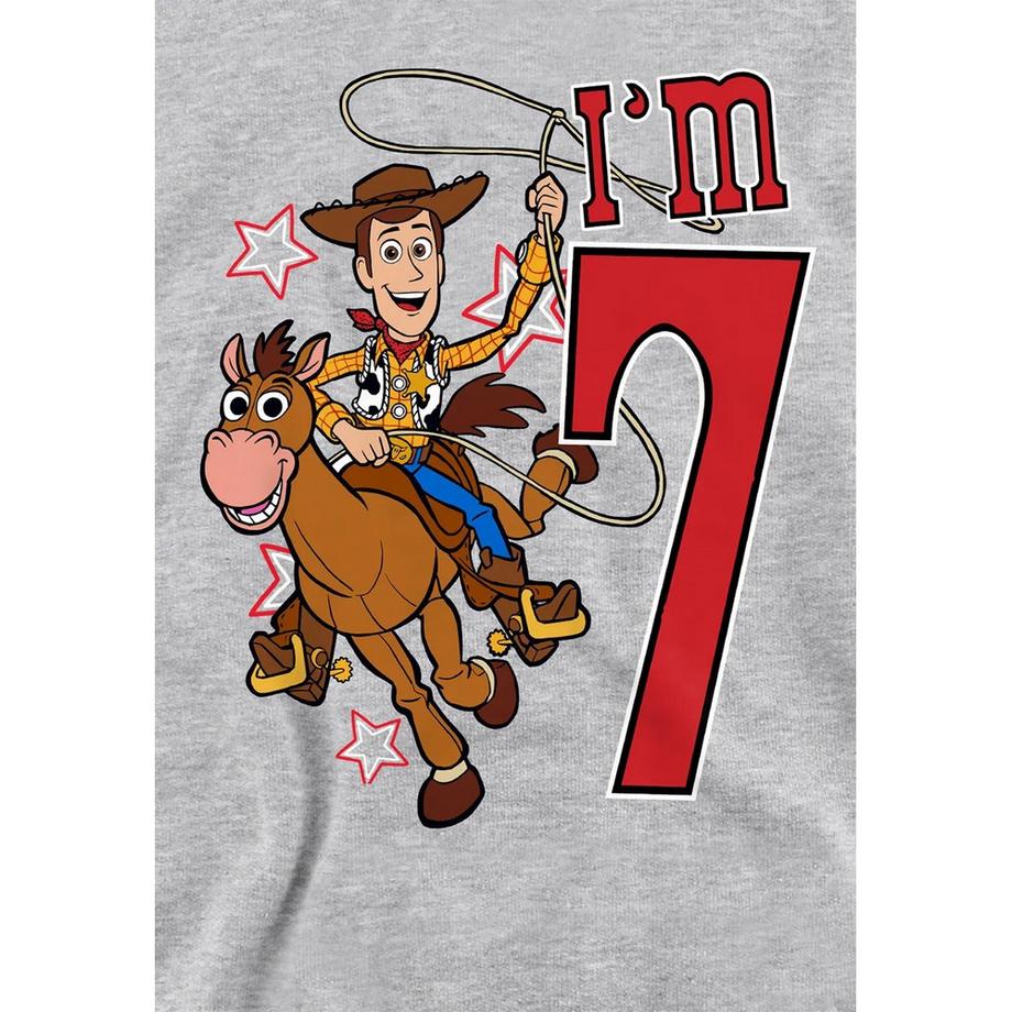 Toy Story  I'm 7 Felpa Con Cappuccio Compleanno Legno Erica 