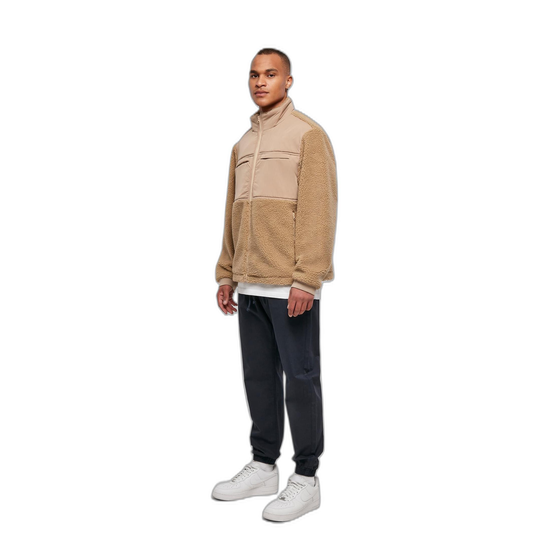 URBAN CLASSICS  sherpa-fleece patched 