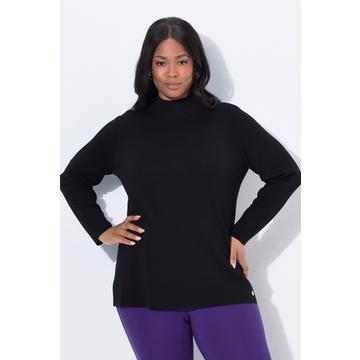 Pullover, Ripp-Stehkragen, Langarm, Feinstrick