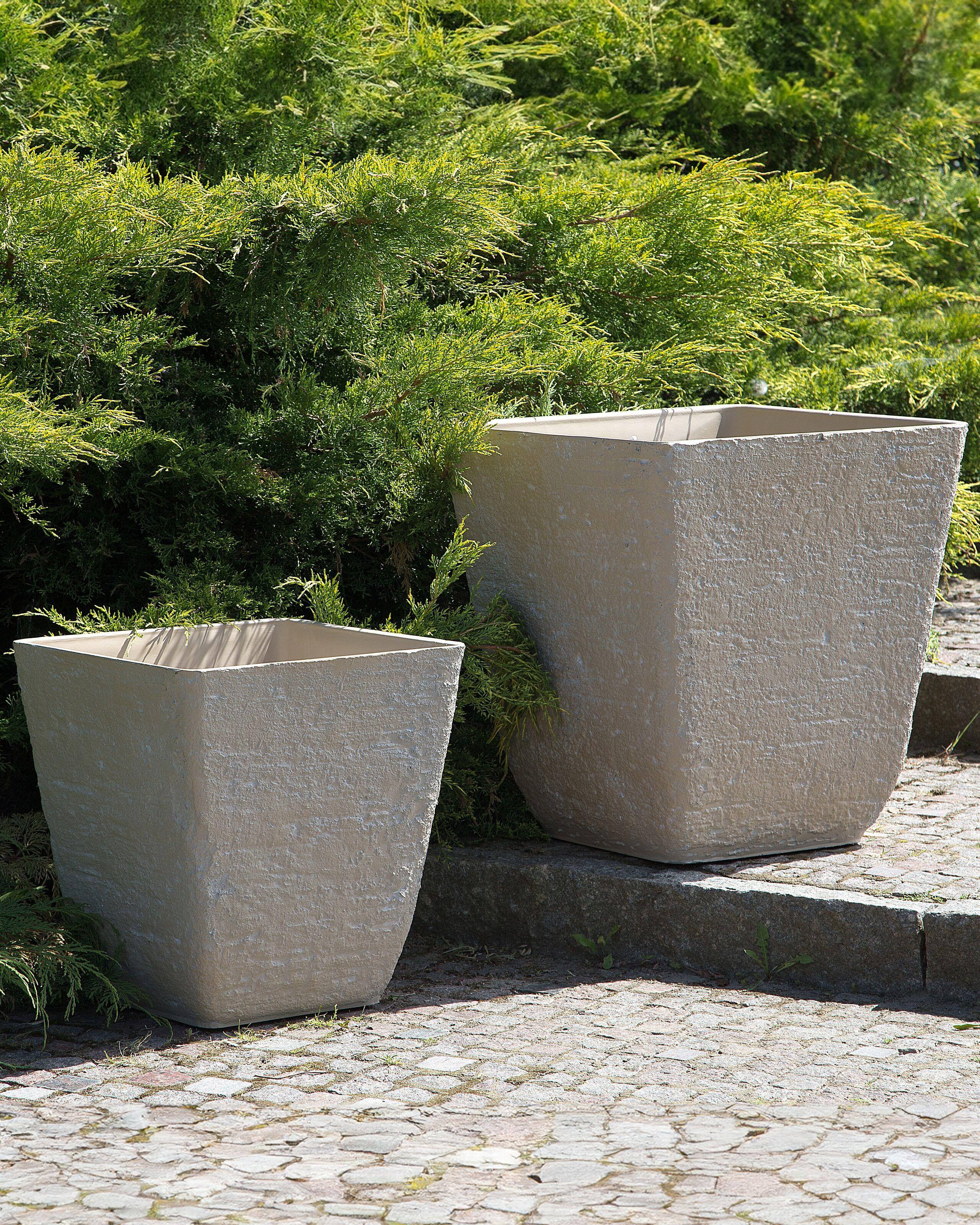 Beliani Vaso per piante en Polvere di Pietre Classico DELOS  