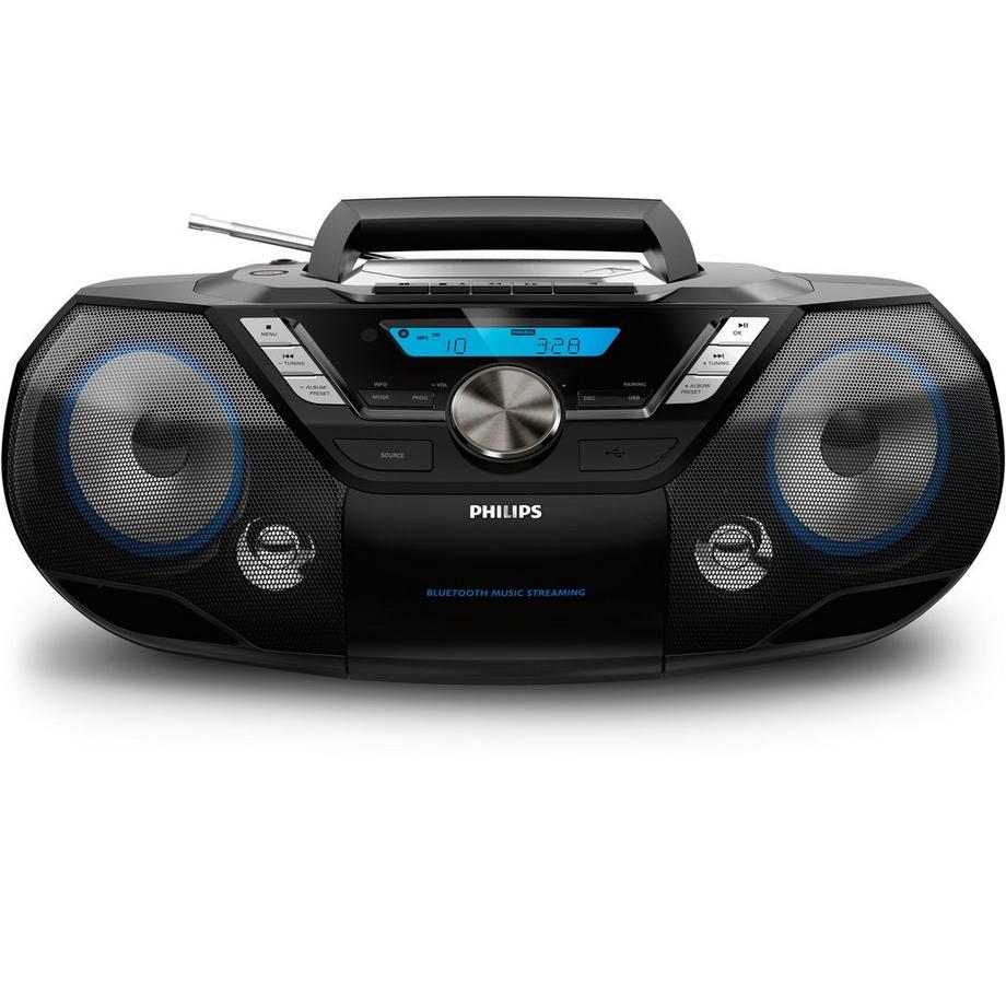 PHILIPS  Philips AZB798T/12 impianto stereo portatile Analogico e digitale 12 W DAB, DAB+, FM Nero Riproduzione MP3 