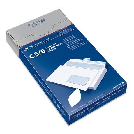 METTLER METTLER Couvert Fenster rechts C5/6 7064-80-S50 80g,hochweiss,Kleber 50 Stk.  