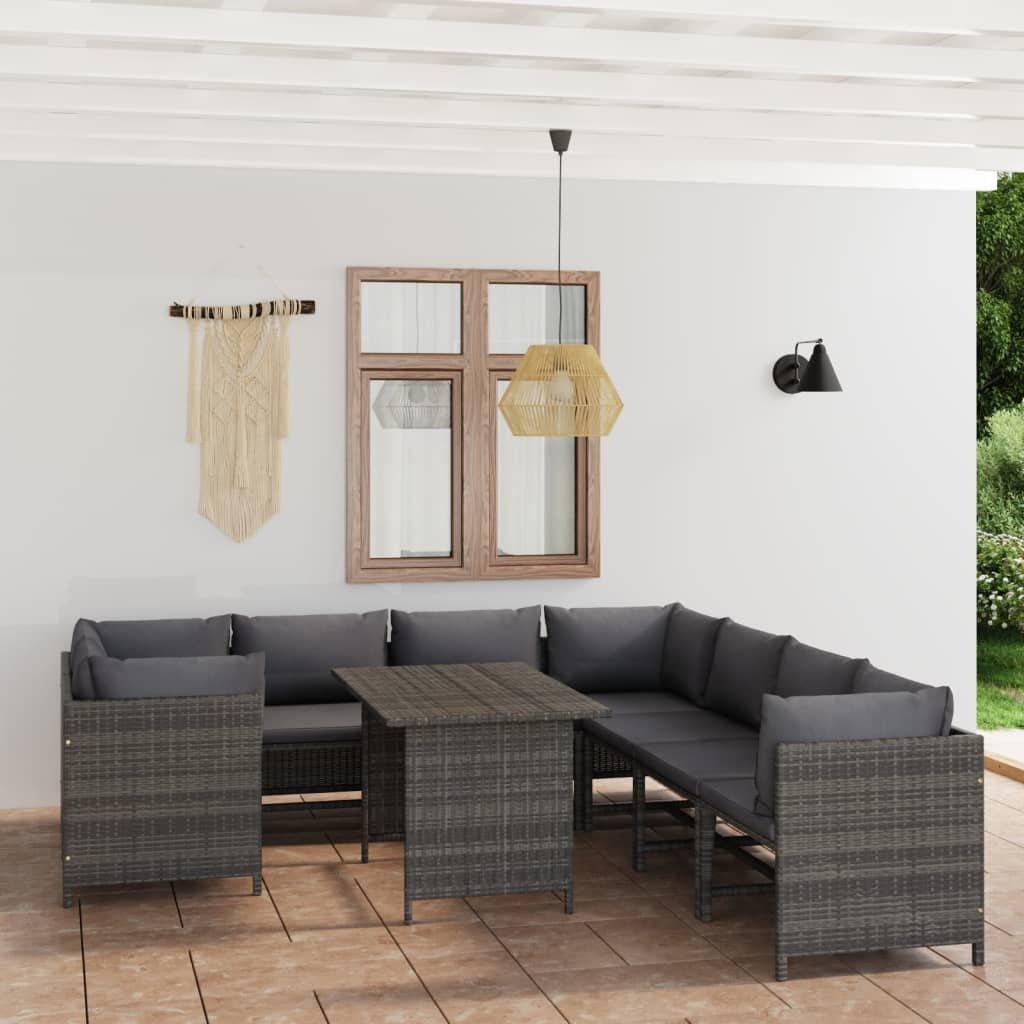 VidaXL set divani da giardino Polirattan  