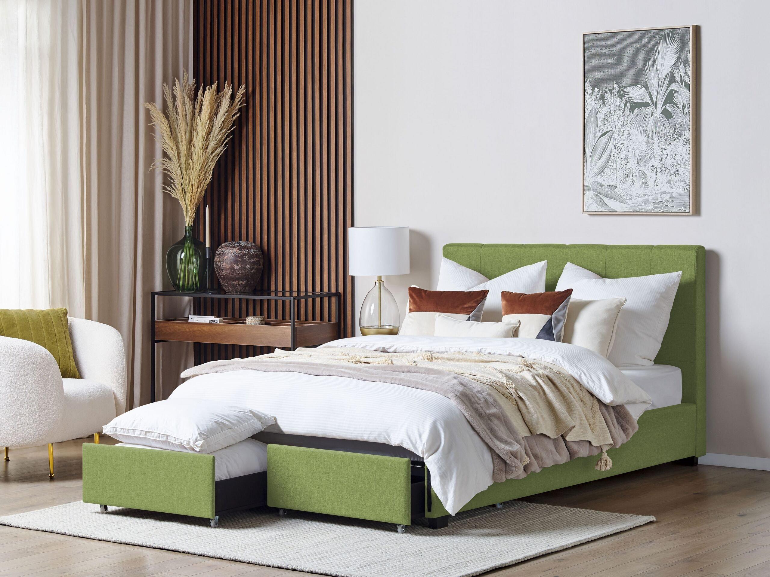 Beliani Bett mit Bettkasten aus Polyester Glamourös ROCHELLE  