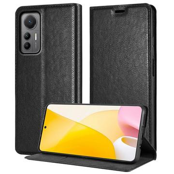 Housse pour Xiaomi 12 LITE en NOIR NUIT - Coque de protection avec fermeture magnétique, fonction de support et compartiment pour carte