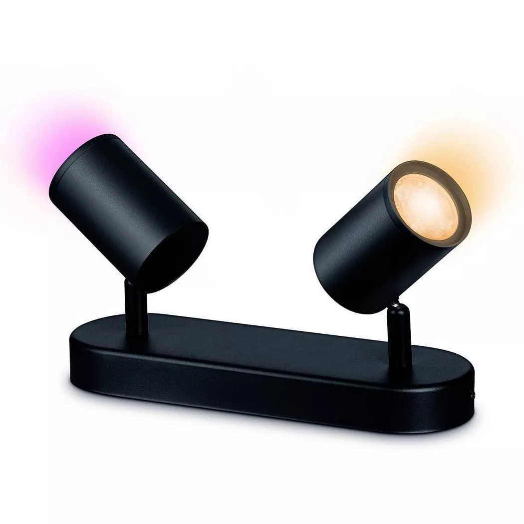 Philips Lighting – WiZ IMAGEO Spots Deckenleuchte Tunable White & Color 2x5W Einzelpack, One Size, Schwarz