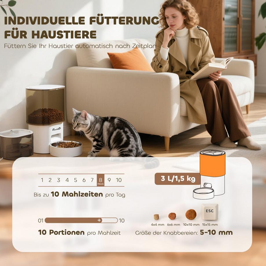 PawHut  Futter- und Trinkbrunnen-Set 