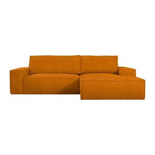 Vente-unique Ecksofa mit Schlaffunktion - Ecke rechts - Cord - Hellorange - AMELIA  