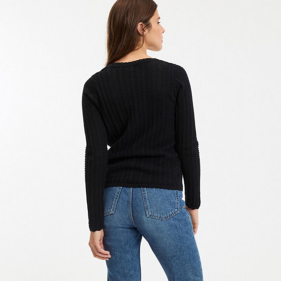 La Redoute Collections Feinstrick Pointelle V-Ausschnitt Cardigan  