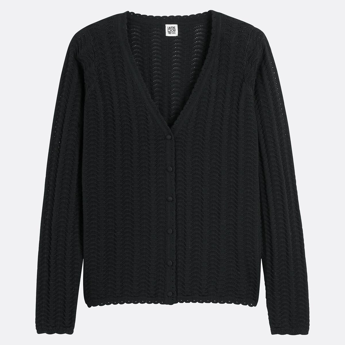 La Redoute Collections Cardigan Col V en Maille Fine Pointelle  