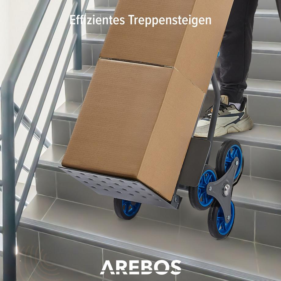 Arebos  Treppensteiger Sackkarre Transportkarre 150kg klappbar 