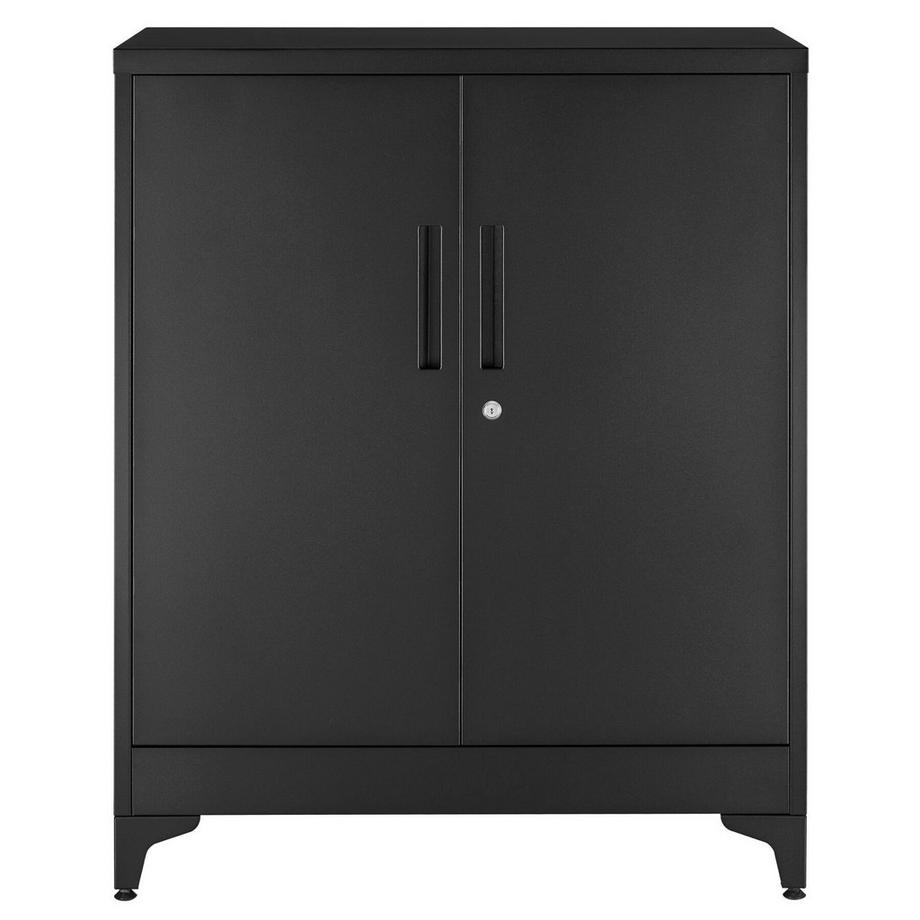 Tectake Armoire à Dossiers Blake, fermeture magnétique, verrouillable, étagères réglables, montage facile  