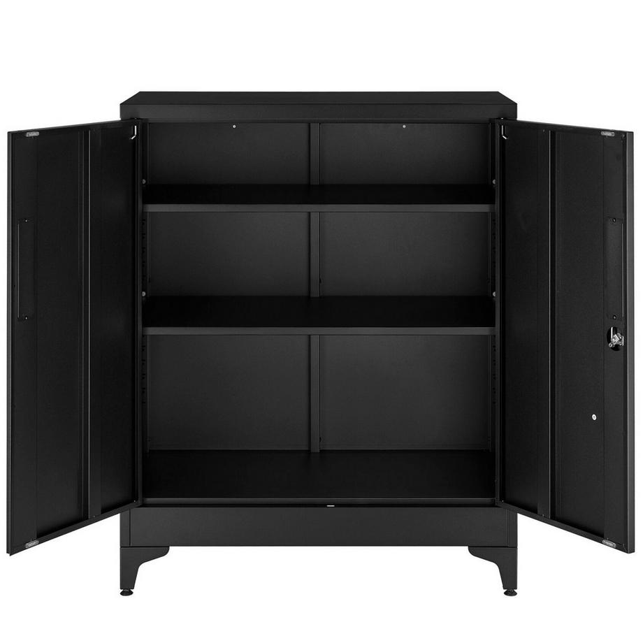 Tectake Armoire à Dossiers Blake, fermeture magnétique, verrouillable, étagères réglables, montage facile  