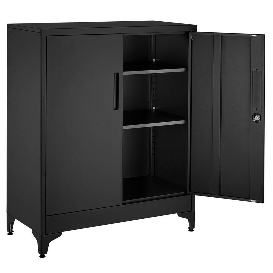 Tectake Armoire à Dossiers Blake, fermeture magnétique, verrouillable, étagères réglables, montage facile  