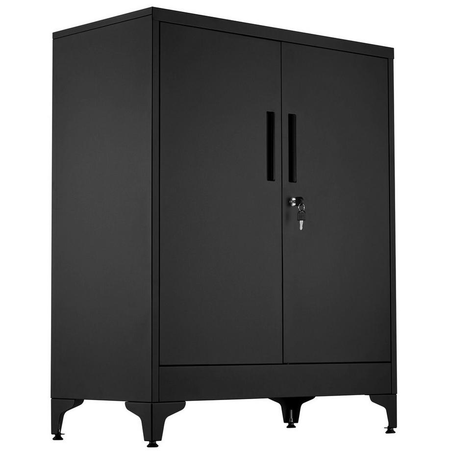 Tectake Armoire à Dossiers Blake, fermeture magnétique, verrouillable, étagères réglables, montage facile  